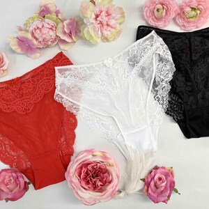 White Mesh Lace Panties, See-Through Lingerie