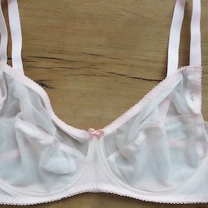 Sheer pink bra Transparent Soft and Stretch Lingerie
