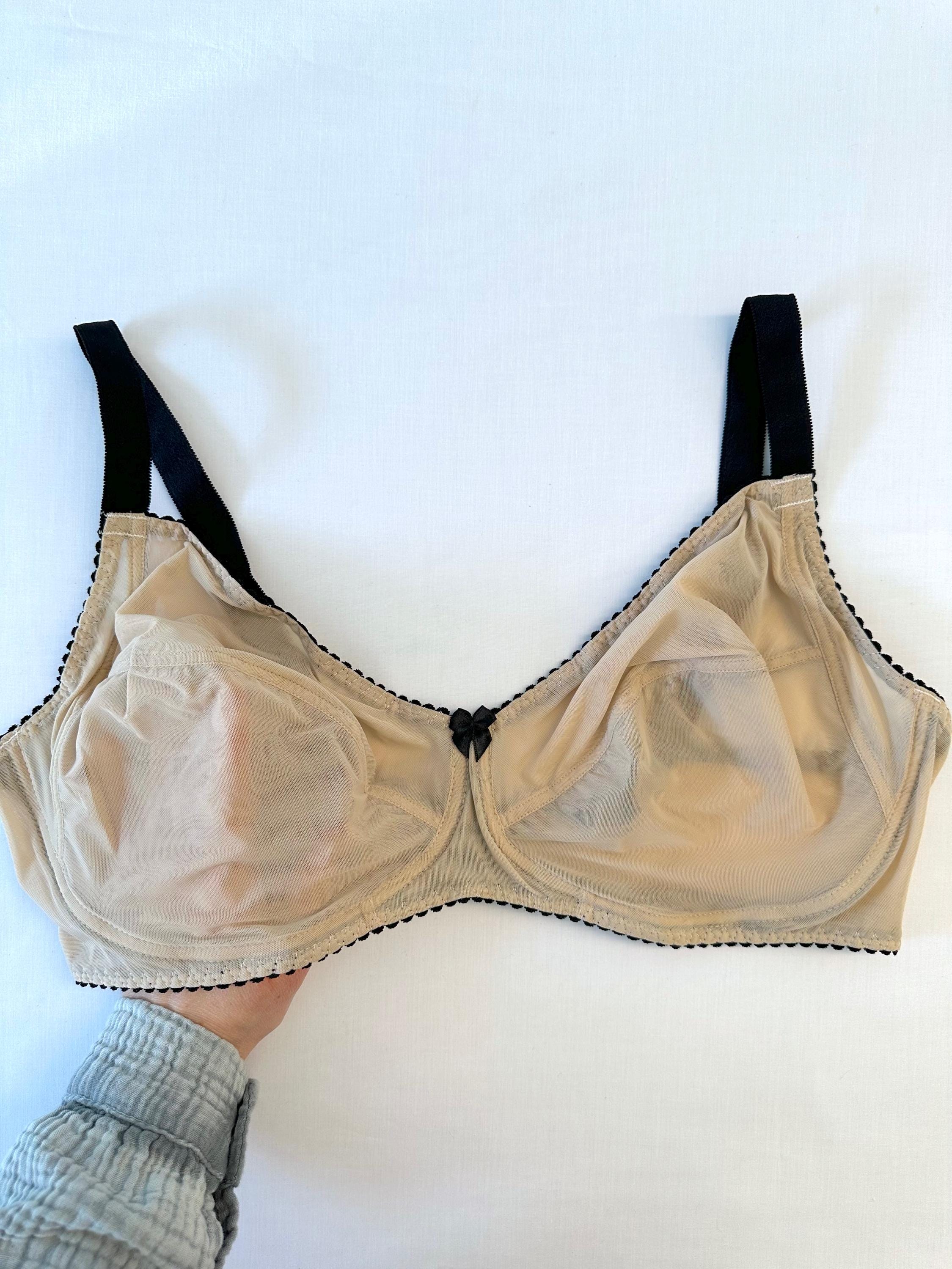 Sheer Bra With Black Straps and Elastic, Mesh in Many Colors. - Etsy