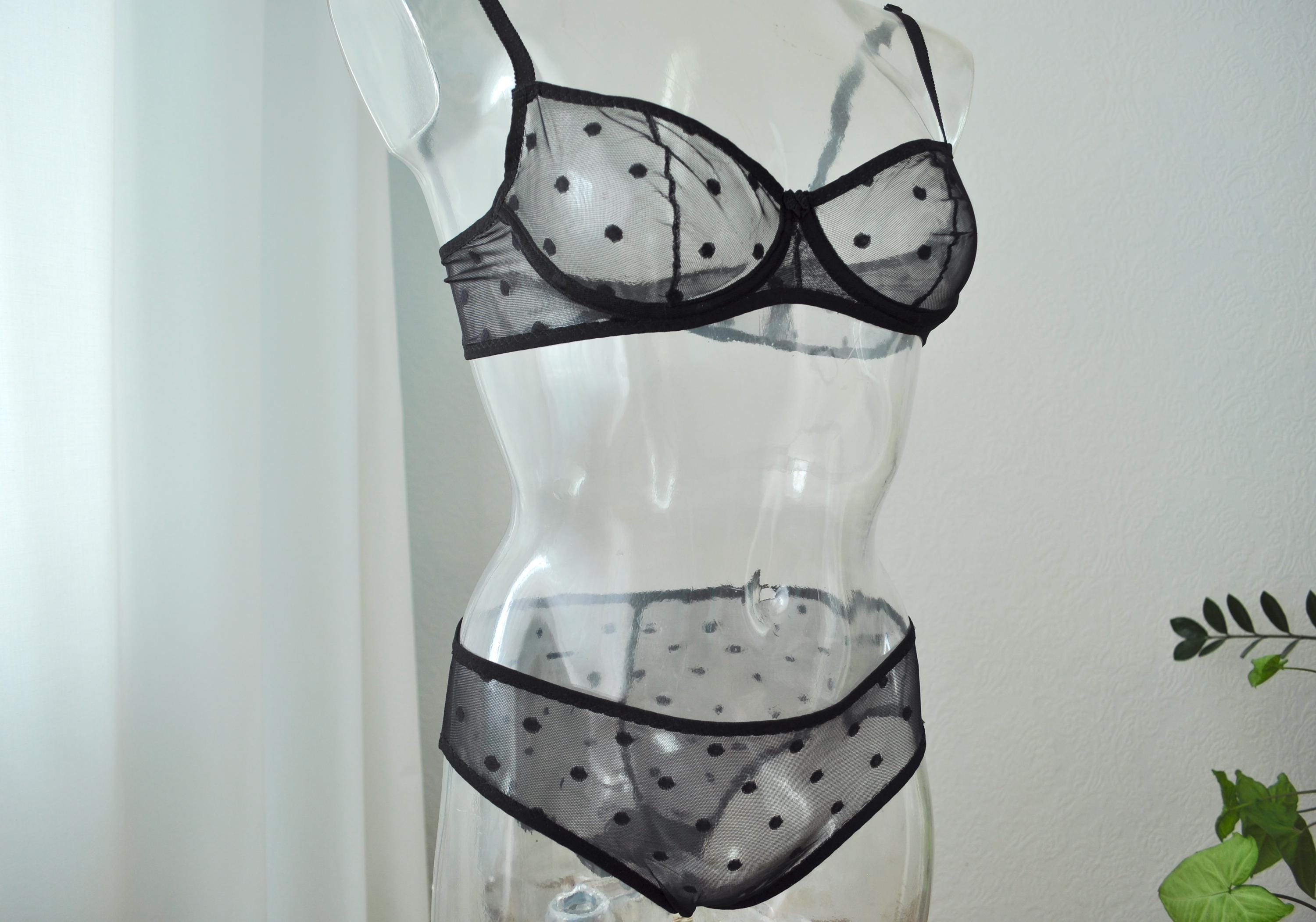 Bralette Pois Noirs Et Blancs Fille Taille L - Bretelles Amovibles, One Step Up, Neuve Sans étiquette