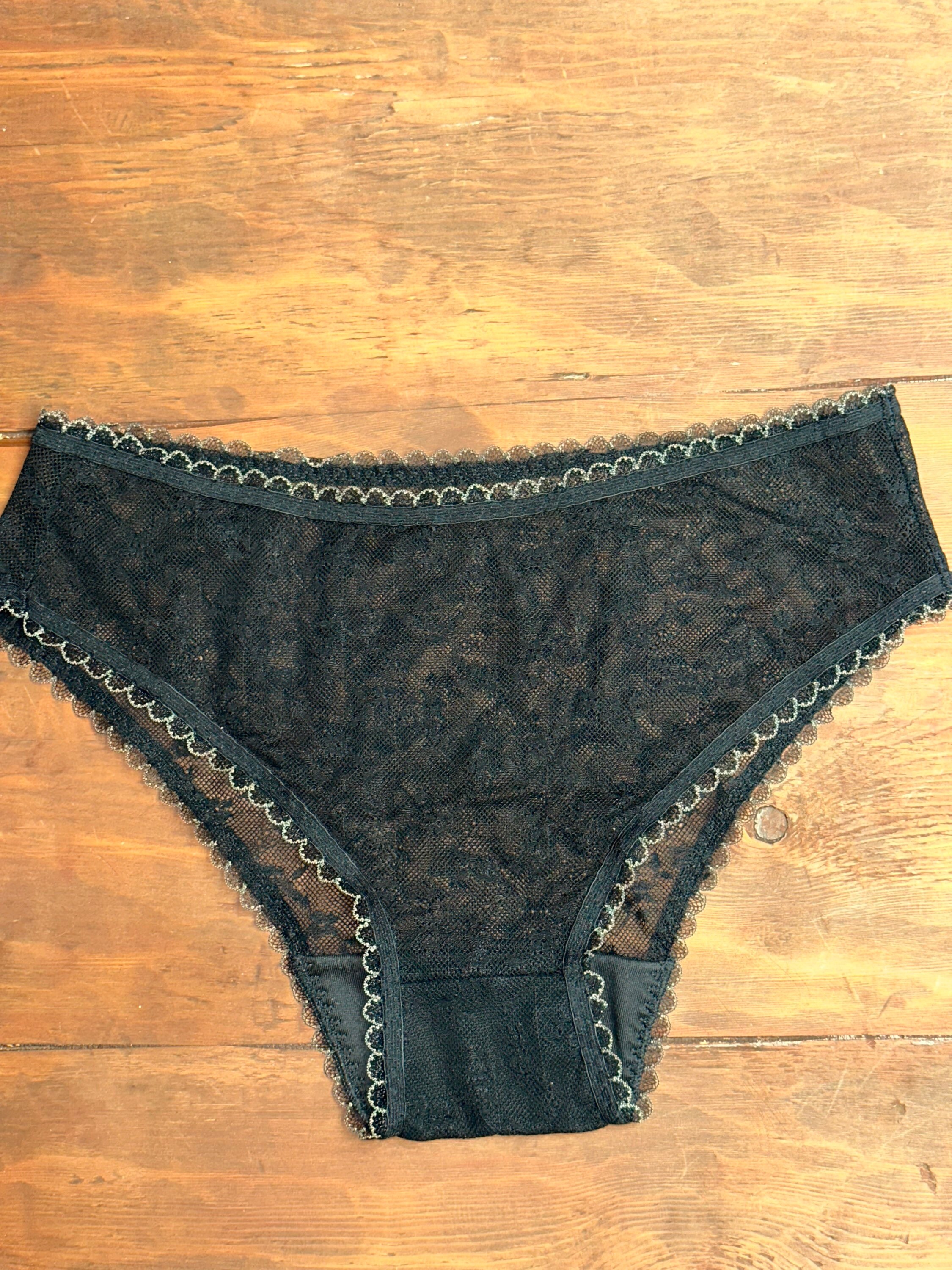 Gaia Sheer Black Lace Panties 