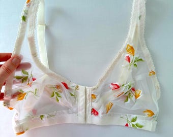 Sheer Bra from Floral soft Mesh Many Colours