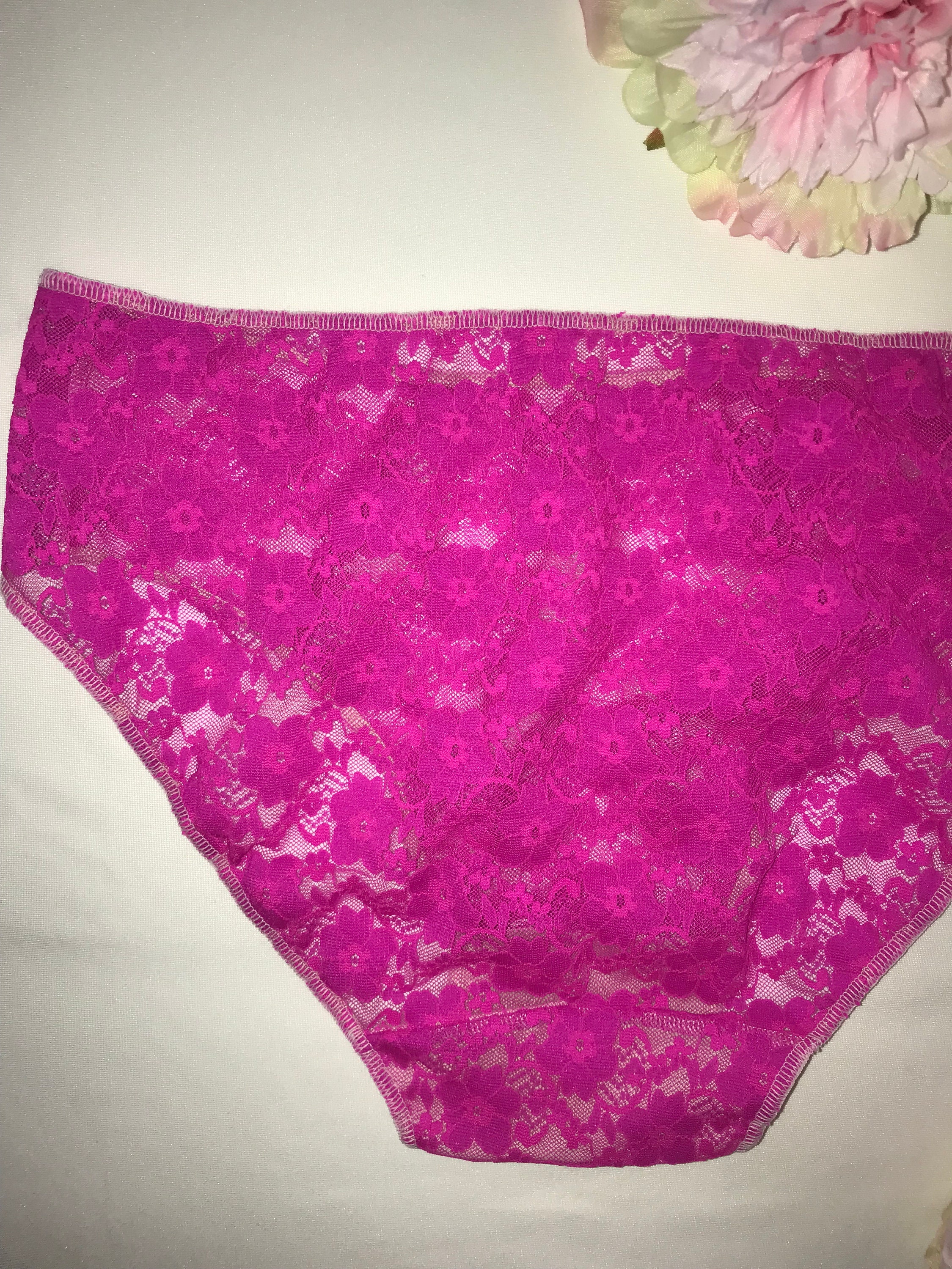 Fucsia Lace Panties Lace Panties Bright Lace Panties Sexy Etsy UK