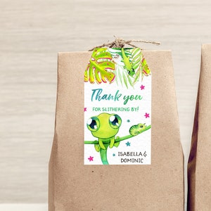 Faveurs mignonnes de reptile, étiquette de reptile, imprimables de partie de reptile, étiquettes de reptile, étiquettes mignonnes de reptile, étiquettes de partie d’anniversaire de reptile, faveurs de partie