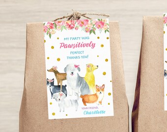 Editable Welpen Tags, Welpen Dankeschön-Karten, Welpen editierbare Gefälligkeiten, Welpen Party Printables, Welpen Gefälligkeiten Instant Download, Welpen Texting,