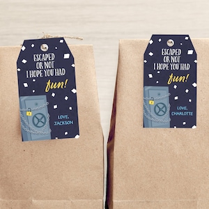 Escape Room editierbare Gefälligkeiten, Flucht Raum Party Printables, Flucht Raum Partei Gefälligkeiten, Flucht Raum Dankeschön-Karten, Flucht Raum Tags, Instant,