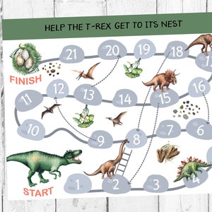 Dinosaur Printable Game, Dinosaur Birthday Party Game, Dinosaur Board Game, Dinosaur Game Instant Download, T-Rex Party Game, T-Rex Instant,