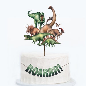 Dinosaur Cake Topper, Dinosaur Cake Decoration,  Dinosaur Cake Toppers, Dinosaur Birthday Party Decorations, Dinosaur Cake Topper Printable,
