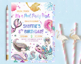 pool party invite etsy