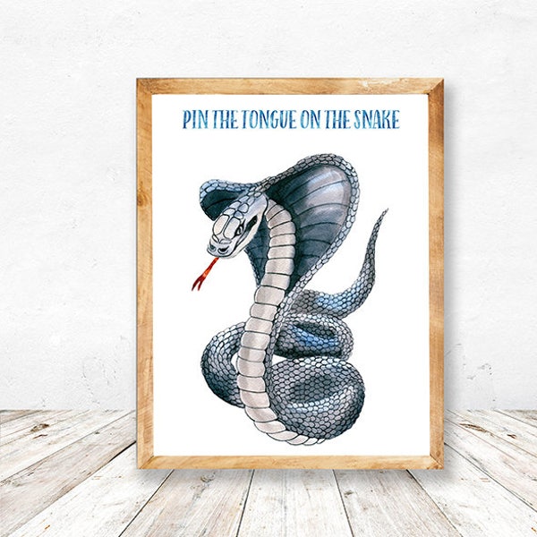 Pin the Tongue on the Snake, Reptile Party Game, Reptile Party Games, Reptile Party Birthday Game, Reptile Party Decorations, Reptile Party,