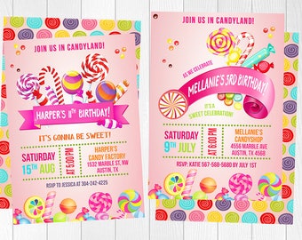 Candyland Invitation Etsy