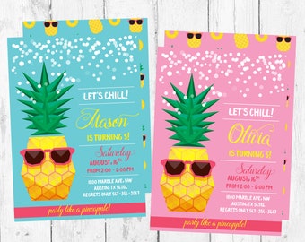 pineapple invitation etsy