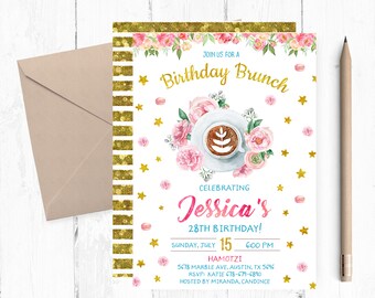 brunch invitation etsy birthday brunch invitation