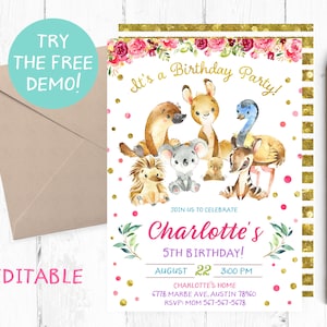Australian Animals Invitations, Australian Animals Birthday Party Invitation, Kangaroo Invites, Koala Invitations, Australian Zoo Invitation