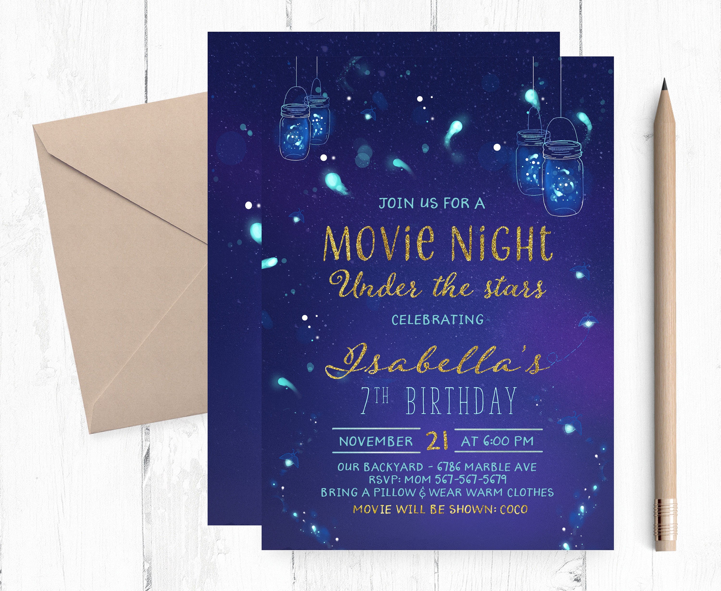 Movie Night Under The Stars Invitations 6