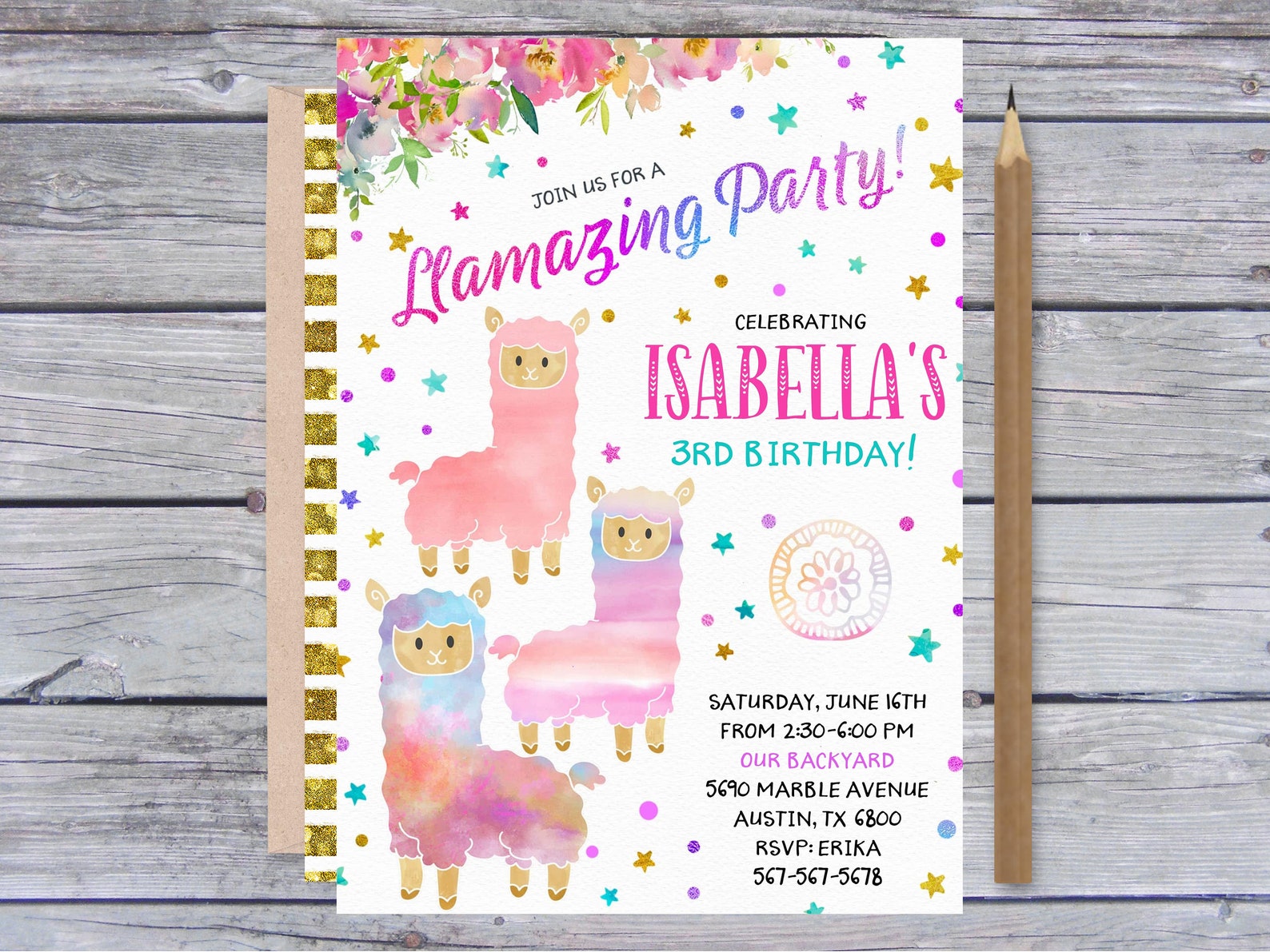 Editable Llama Invitation Llama Template Invitations Llama - Etsy