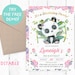 Editable Panda Invitation Instant Download, Panda Editable Template ...