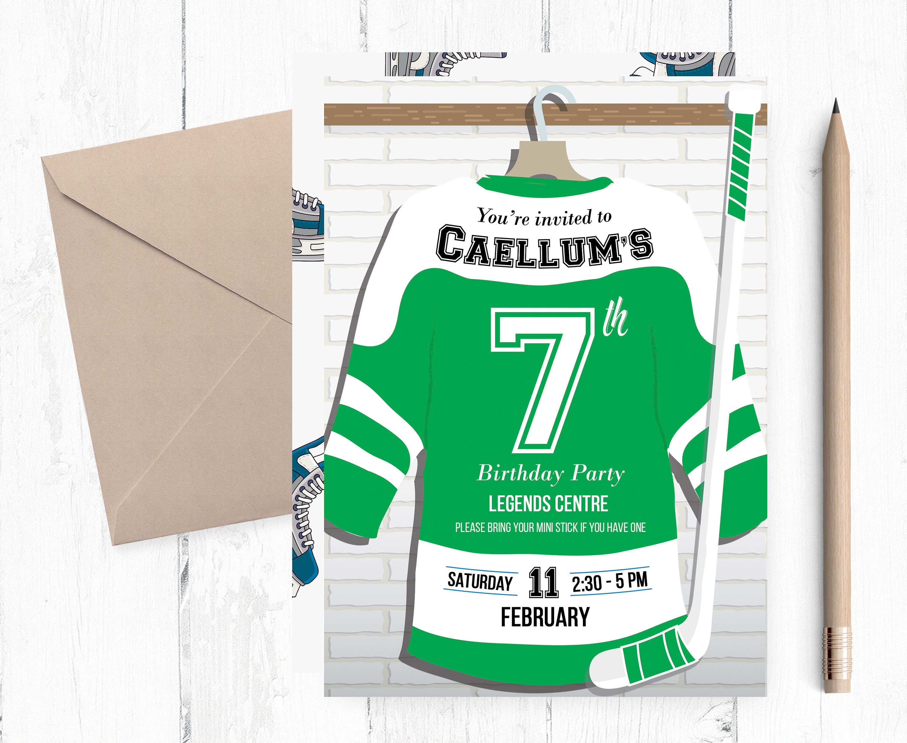 Hockey Birthday Invitations Hockey Birthday Invitation Ice Etsy