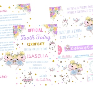 EDITABLE Blonde Tooth Fairy Set, Tooth Fairy Editable Certificate, Editable Tooth Fairy Letter, Tooth Fairy Record, Tooth Fairy Receipt,