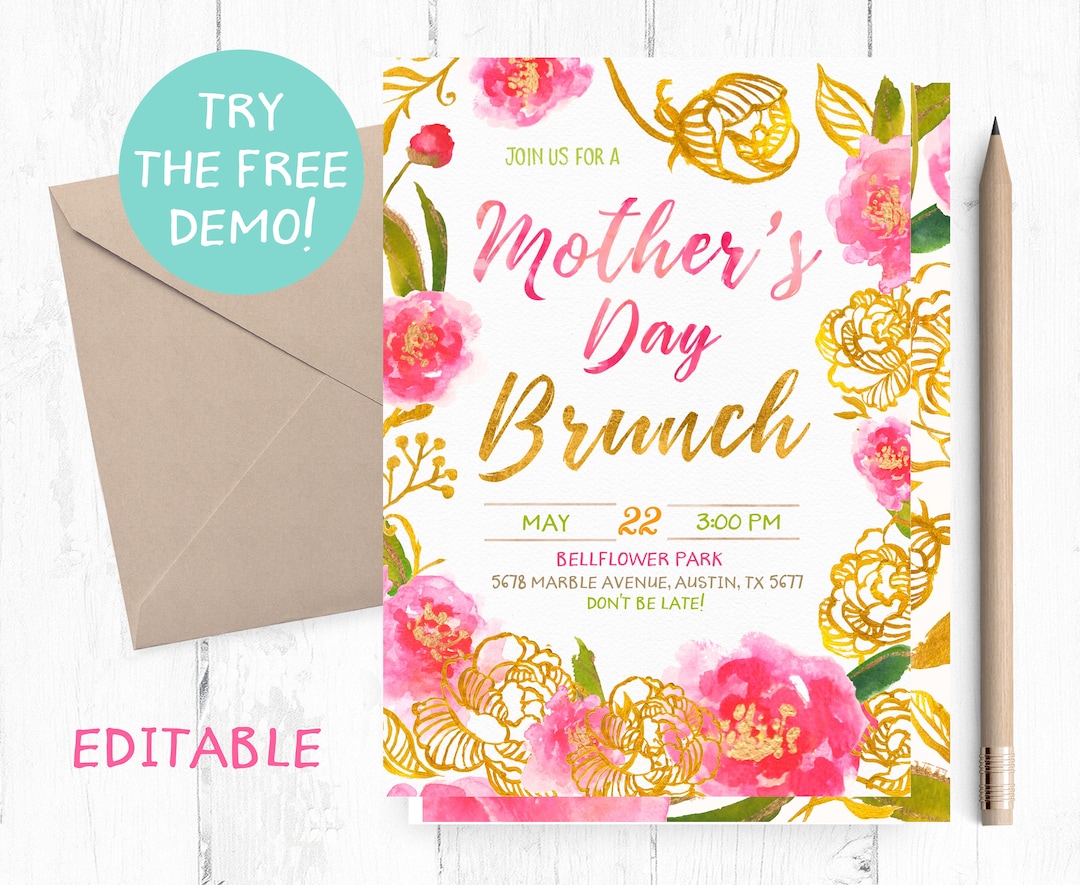 Mother's Day Invitation, Mother's Day Brunch Invitations, Mother's Day Party, Mother's Day Party