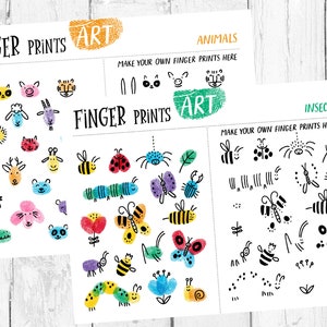 Kids Finger Prints Printables, Kids Activity Printable Game, Kids Activities Printable, Finger Prints for Kids, Finger Prints Game, Instant,