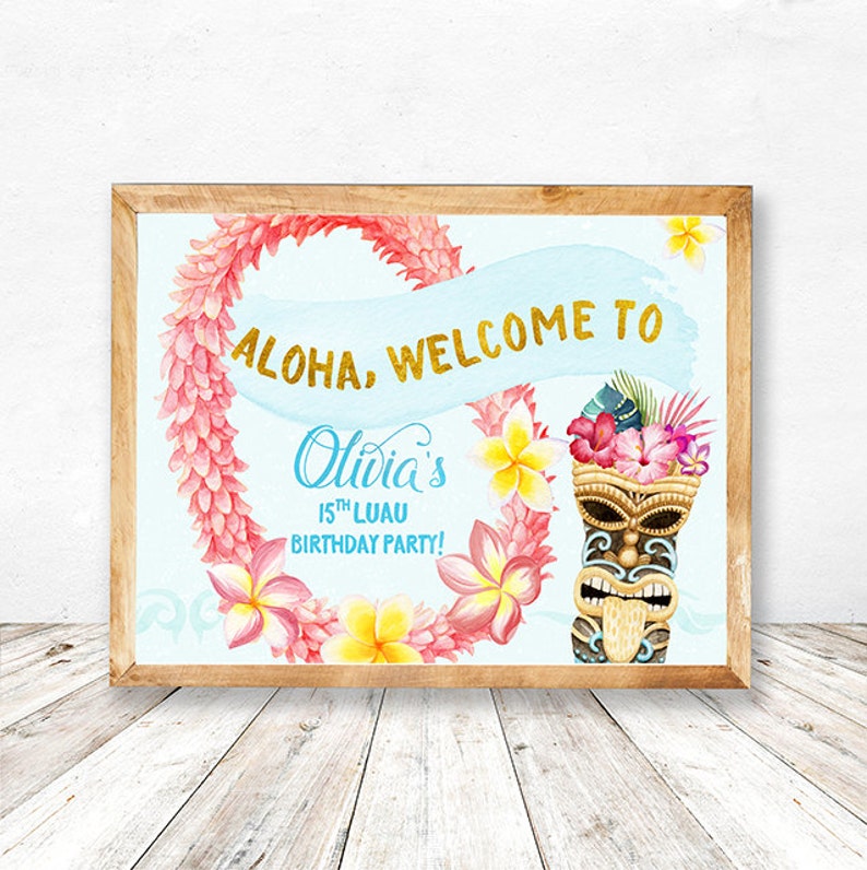 Luau Party Favors, Luau Party Decorations, Luau Party Pack, Luau Party Printables, Hawaiian Party Favors, Hawaiian Party Printables, Aloha image 1