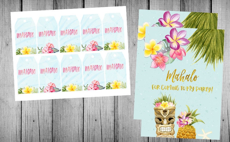 Luau Party Favors, Luau Party Decorations, Luau Party Pack, Luau Party Printables, Hawaiian Party Favors, Hawaiian Party Printables, Aloha image 4