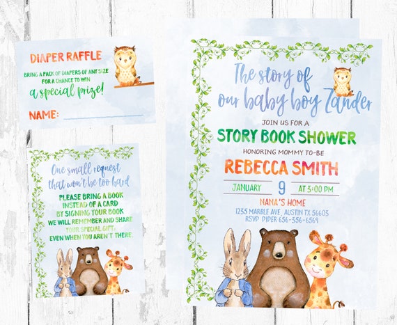 storybook baby shower invitation storybook baby shower etsy