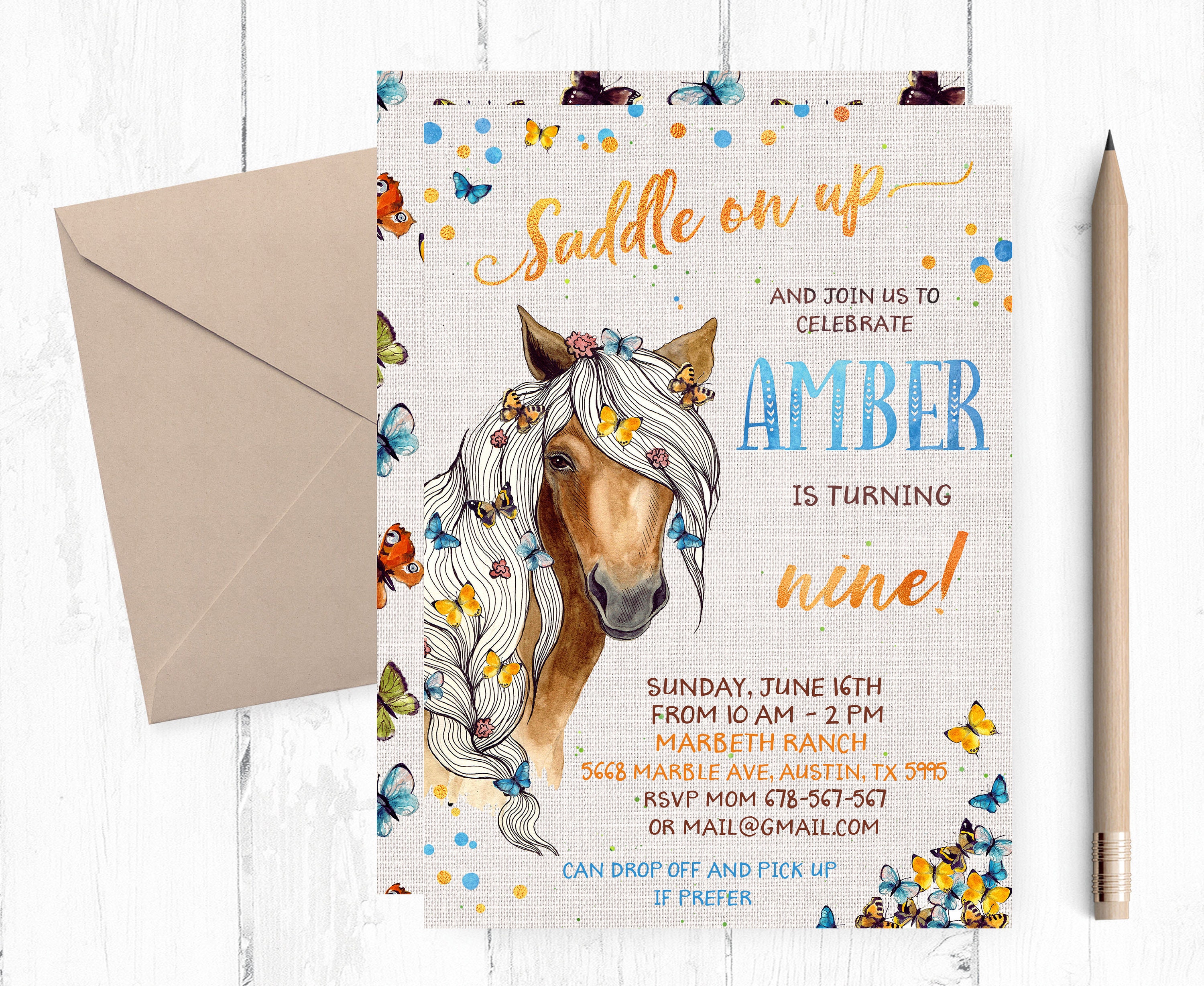 Horse Birthday Invitations Free Printable