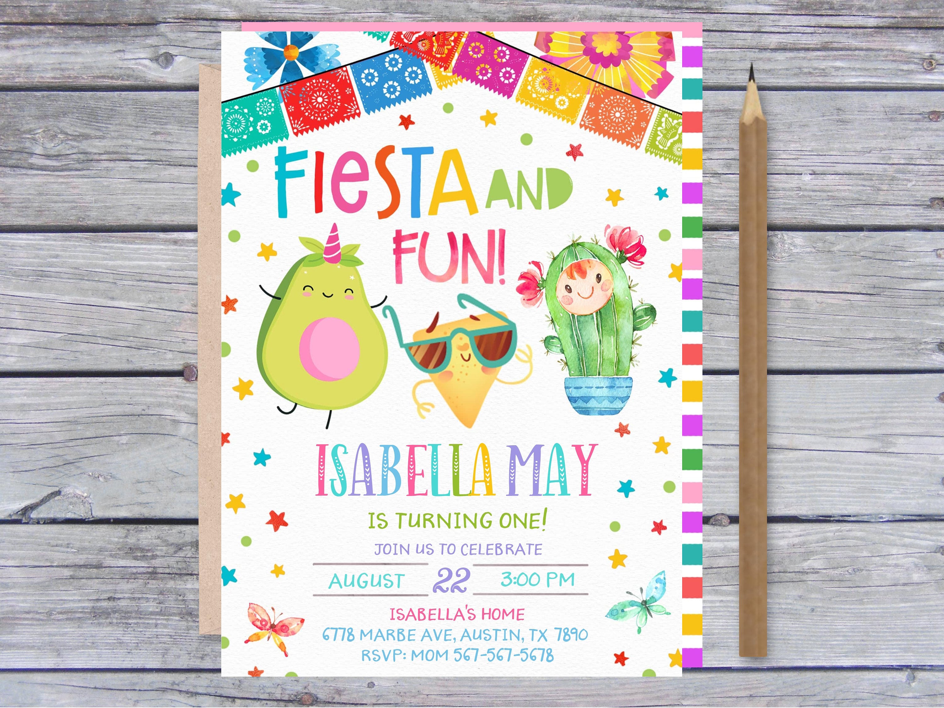 Editable Fiesta and Fun Invitation, Fiesta First Birthday Party, Fiesta ...