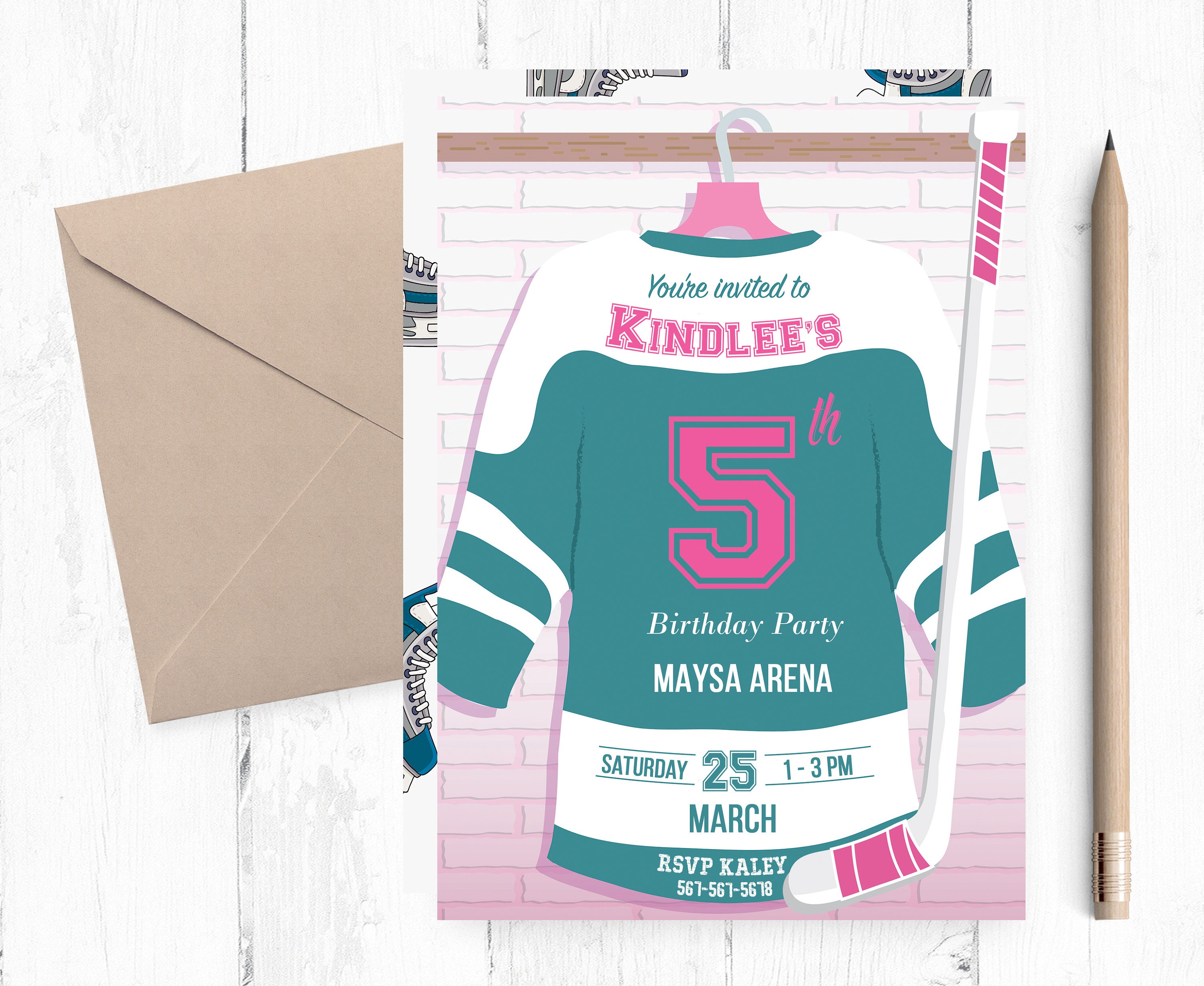 Hockey Birthday Invitations Hockey Birthday Invitation Ice Etsy