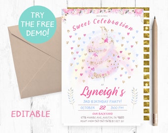 Cotton Candy Invitation, Cotton Candy Birthday Party, Cotton Candy Invites, Cotton Candy Sweet Celebration, Cotton Candy Printable, Pastel
