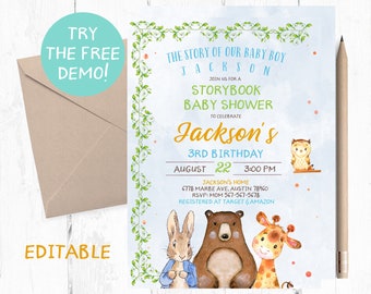 Storybook Baby Shower Invitation, Storybook Baby Shower, Storybook Invitation, Once upon a time baby shower, once upon a time invitation,