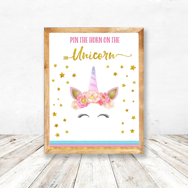 pin the horn on the unicorn pin unicorn printable game pin