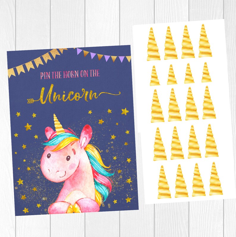 pin the horn on the unicorn unicorn printable game unicorn
