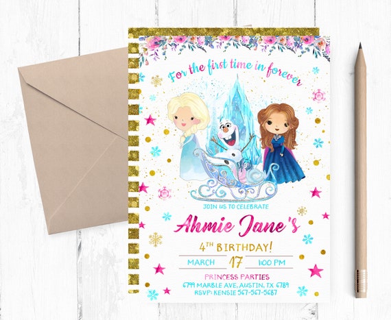 Frozen Birthday Invitation Printable Frozen Anna Invitations | Etsy