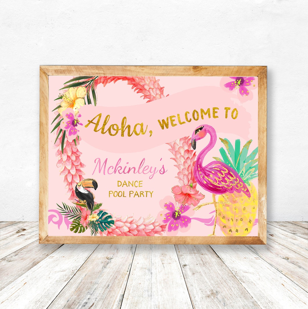 Luau Party Printables, Luau Birthday Party Printables, Flamingo ...