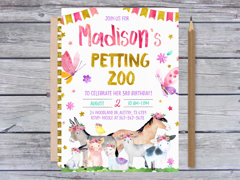 Petting Zoo Invitation Petting Zoo Party Petting Zoo | Etsy