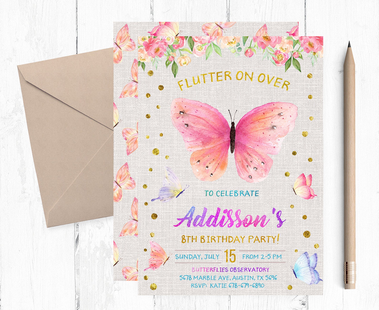 Butterfly Invitations Butterfly Invitation Butterfly Etsy