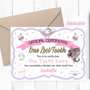 EDITABLE Hispanic Tooth Fairy Certificate, Tooth Fairy Certificate Editable, Tooth Fairy Certificate Instant Download, Tooth Fairy Record,