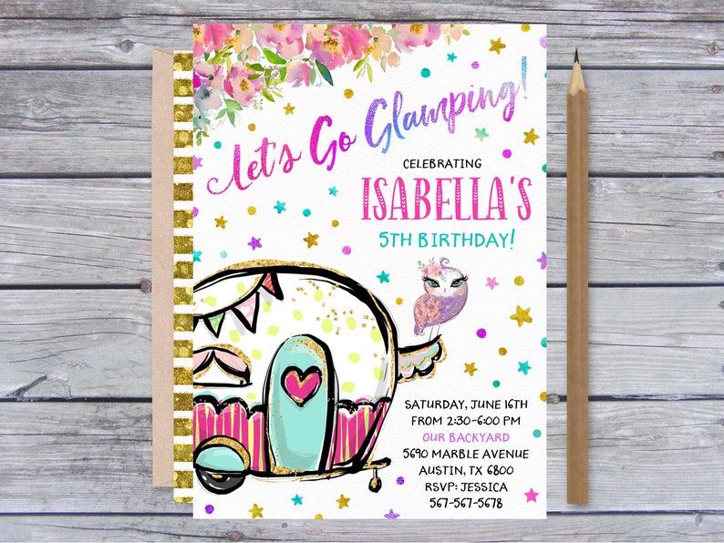 Editable Glamping Invitation Editable Camping Template - Etsy