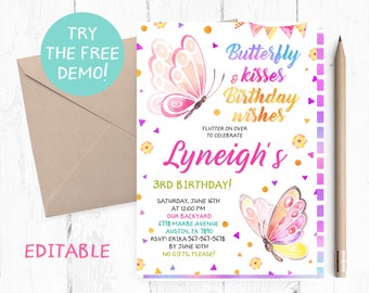 Butterfly Invitation Birthday, Butterfly Invitation Birthday Party, Butterfly Invitation First Birthday, Butterfly Invitations, Invites,