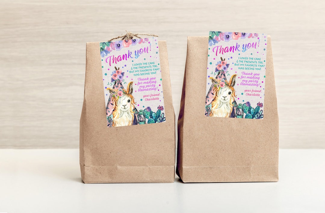 Llama Teepee Thank You Card, Llama Editable Thank You Cards, Llama ...