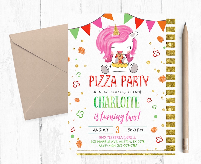 Pizza Party Invitation Pizza Party Invitations Pizza Etsy