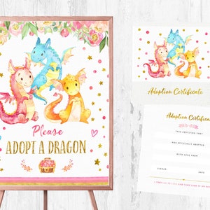 Dragon Adoption Zertifikat, Dragon Zertifikat, nehmen Sie ein Drachenzeichen, Adoption Zertifikat druckbare, digitale Zertifikat, Adopt Kit,
