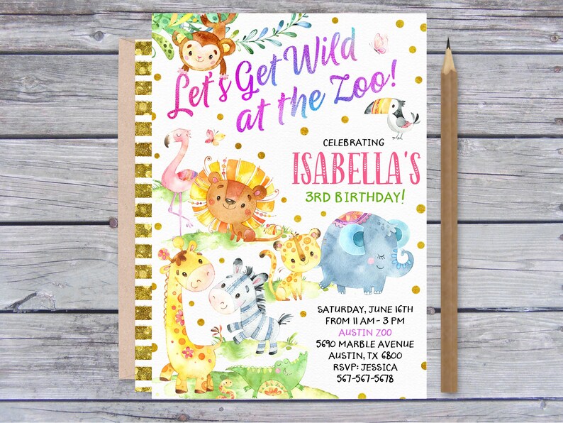 Editable Zoo Invitation Zoo Birthday Party Invitation | Etsy