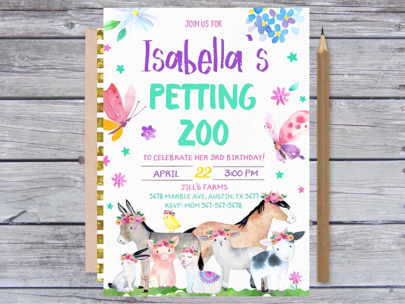 Editable Petting Zoo Invitation Petting Zoo Invitation | Etsy