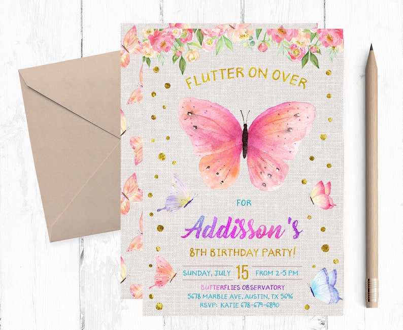 Butterfly Invitations Butterfly Invitation Butterfly Etsy
