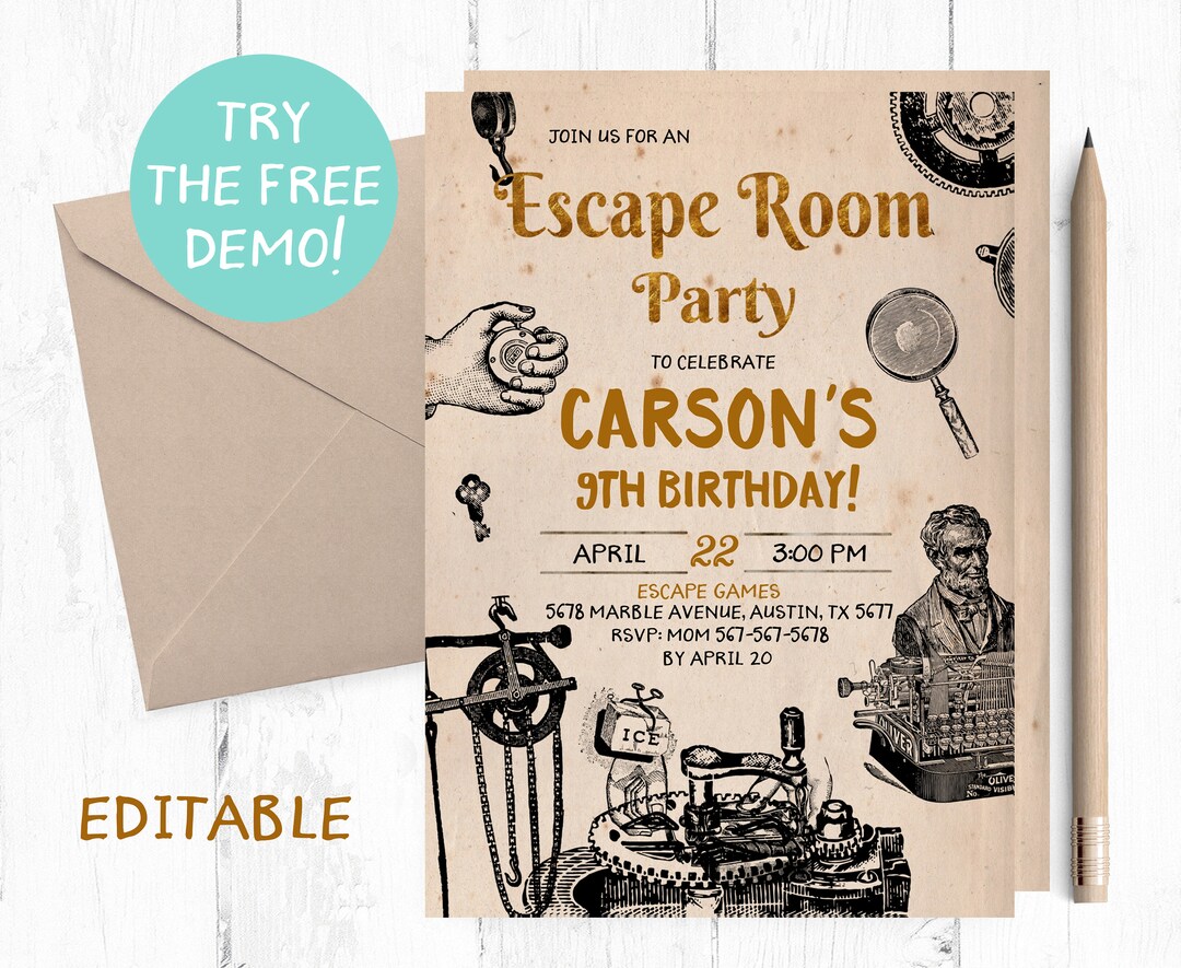 Escape Room Invitations, Escape Room Party, Escape Room Invites, Escape Room Birthday Invitation, Mystery Birthday Party, Escape Room Theme - Etsy escape-room-invitations-escape-room-party-escape-room-invites-escape-room-birthday-invitation-mystery-birthday-party-escape-room-theme-etsy