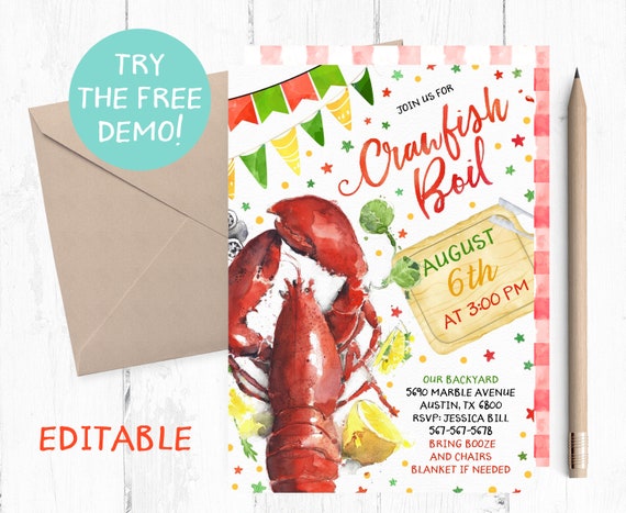 This is a picture of Crawfish Boil Invitations Free Printable for couple shower It is a graphic of Crawfish Boil Invitations Free Printable for couple shower